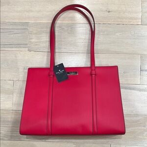 Kate Spade Red Tote Bag with Structured Design